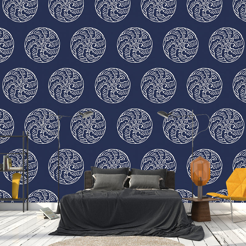 Non-Woven Home Decor Mural Wallpaper Modern Clouding Pattern Wall Covering, Customised Blue Clearhalo 'Wall Decor' 'Wall Mural' 1957201