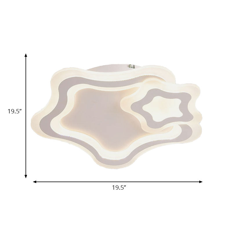 Designer Flush Mount Ceiling Light with Star Acrylic LED Flush Ceiling Lights for Bedroom Clearhalo 'Ceiling Lights' 'Close To Ceiling Lights' 'Close to ceiling' 'Flush mount' Lighting' 195737