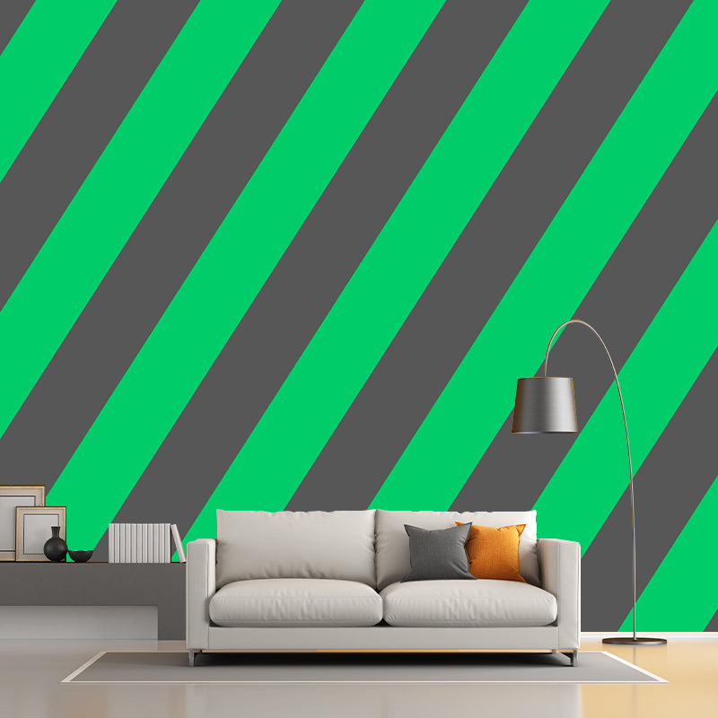 Extra Large Geometry Mural Light Color Non-Woven Wall Art for Home Decor, Customised Green Clearhalo 'Wall Decor' 'Wall Mural' 1957376