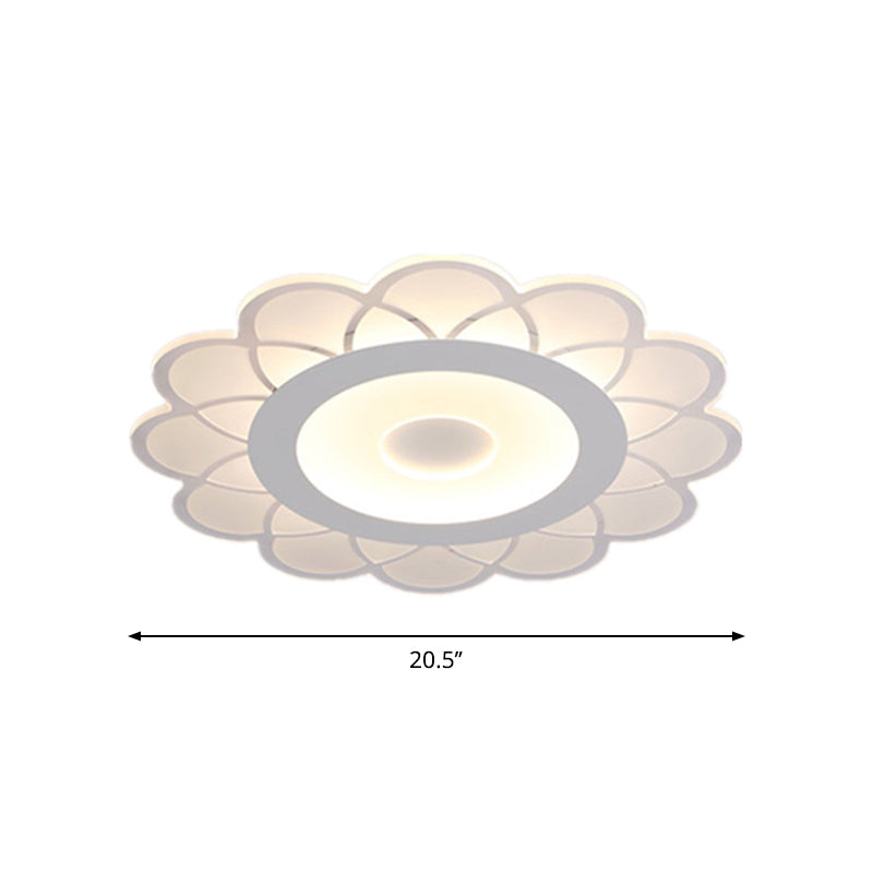 Blossom Ultra-Thin LED Ceiling Lighting Minimalist Acrylic White Flush-Mount Light Fixture for Bedroom, 8"/23.5"/31" Wide Clearhalo 'Ceiling Lights' 'Close To Ceiling Lights' 'Close to ceiling' 'Flush mount' Lighting' 1959097