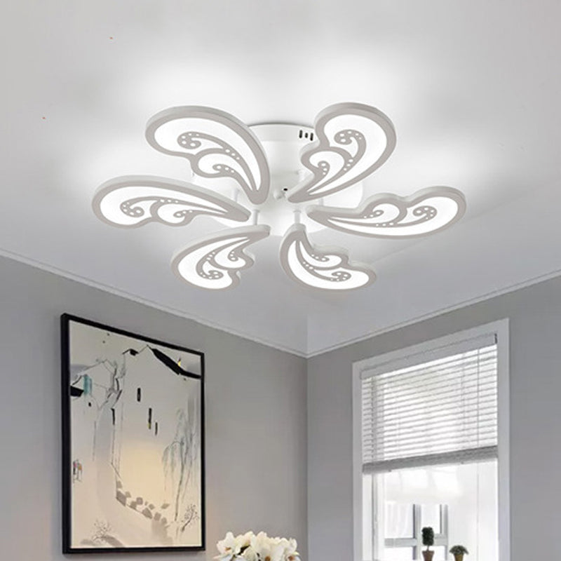 Acrylic Spindrift Ceiling Flush Light Novelty Modern 6/12/15-Bulb White LED Semi Mount Lighting in Warm/White Light Clearhalo 'Ceiling Lights' 'Close To Ceiling Lights' 'Close to ceiling' 'Semi-flushmount' Lighting' 1960594