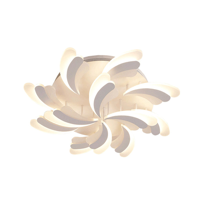 Stylish Modern Wing Ceiling Light Acrylic 9/12/15-Light Bedroom Semi Flush Mount Light Fixture in Warm/White Light Clearhalo 'Ceiling Lights' 'Close To Ceiling Lights' 'Close to ceiling' 'Semi-flushmount' Lighting' 1960618