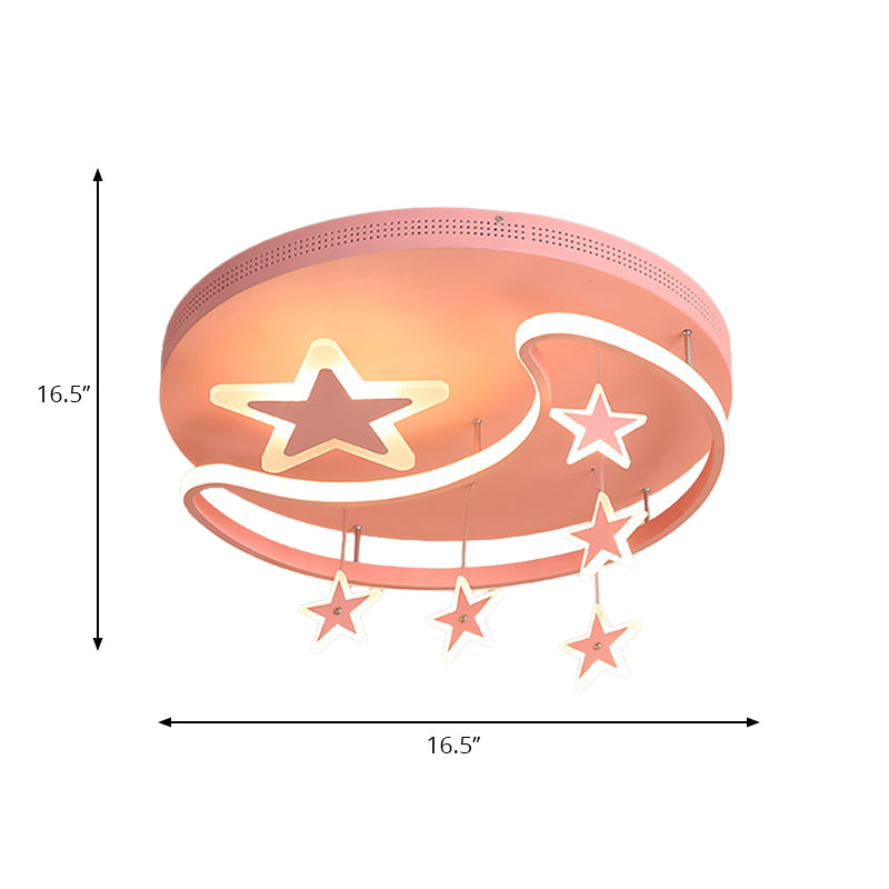 Nordic Moon and Star Ceiling Light Fixture Acrylic Flush Mount Ceiling Light for Kindergarten Clearhalo 'Ceiling Lights' 'Close To Ceiling Lights' 'Close to ceiling' 'Flush mount' Lighting' 196312