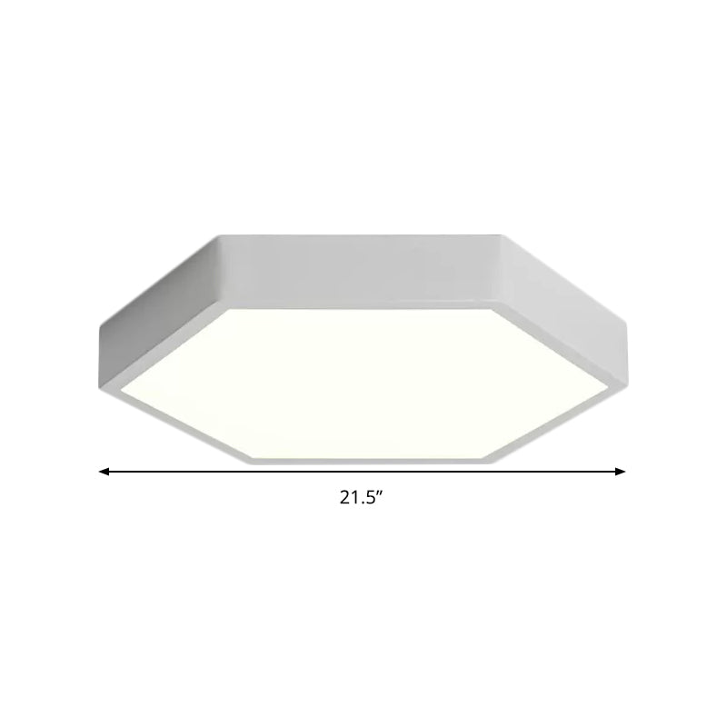 Nordic Stylish Monochrome Ceiling Light Hexagon LED Flush Mount Light for Porch Clearhalo 'Ceiling Lights' 'Close To Ceiling Lights' 'Close to ceiling' 'Flush mount' Lighting' 196644