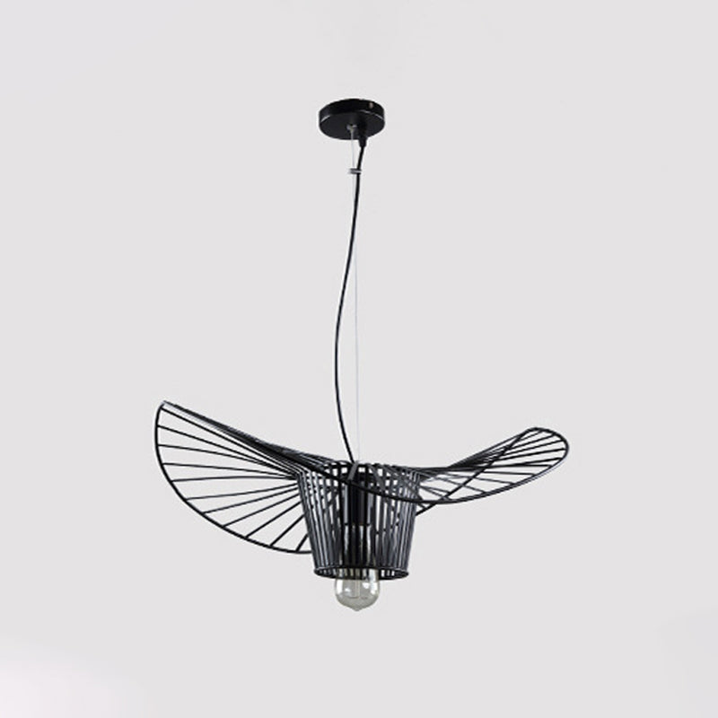 Metal Black Hanging Pendant Trapezoid/Lotus Leaf 1-Light Rustic Suspension Lamp for Living Room Clearhalo 'Art Deco Pendants' 'Black' 'Cast Iron' 'Ceiling Lights' 'Ceramic' 'Crystal' 'Industrial Pendants' 'Industrial' 'Metal' 'Middle Century Pendants' 'Pendant Lights' 'Pendants' 'Rustic Pendants' 'Tiffany' Lighting' 1968288