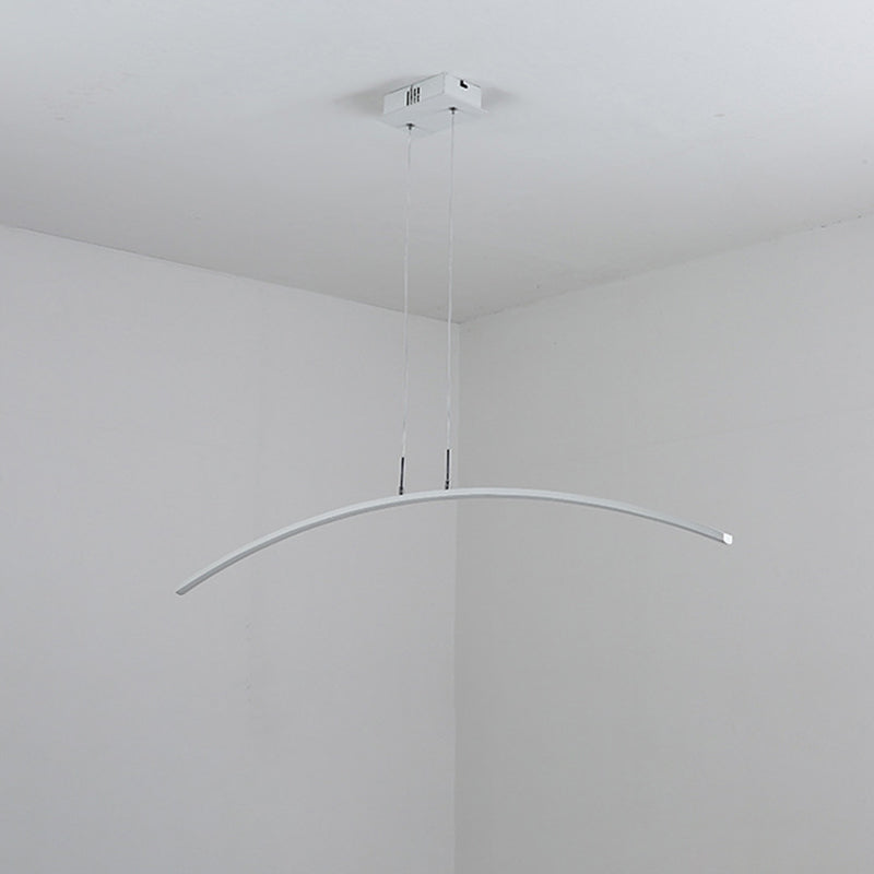 Black/White Arched Island Lighting Simple Style Acrylic LED Hanging Pendant Light in Warm/White Light Clearhalo 'Ceiling Lights' 'Island Lights' Lighting' 1970693