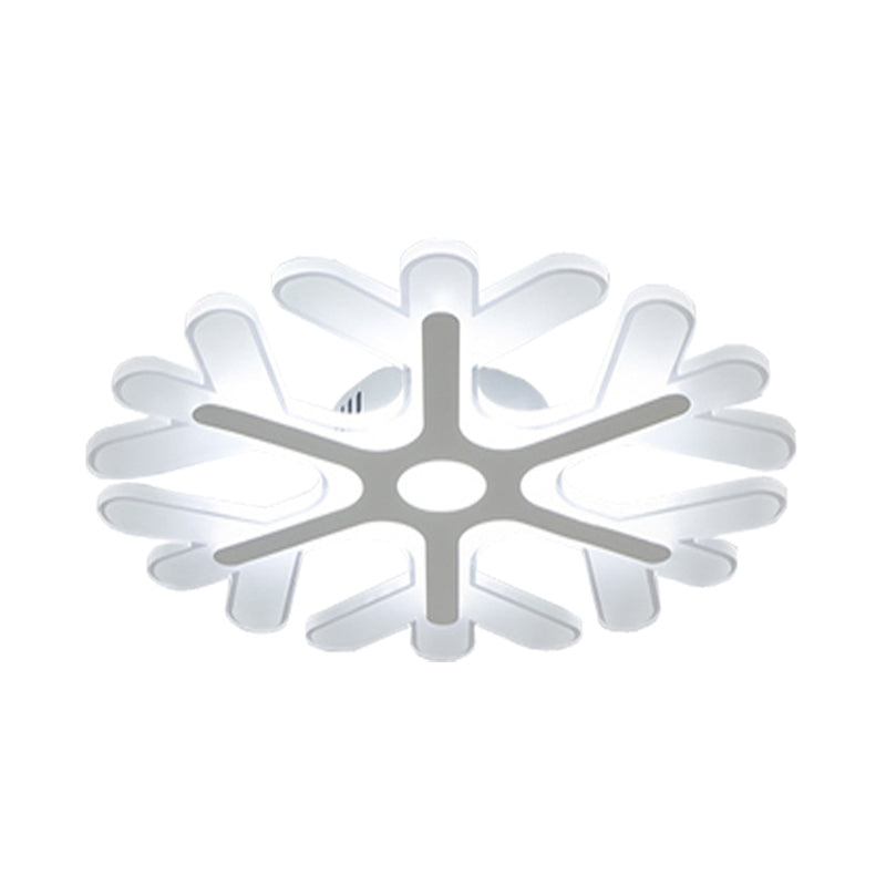 Contemporary Snowflake Flush Ceiling Light Acrylic Bedroom LED Flushmount Lamp in Warm/White Light, 8"/16.5"/20.5" Wide Clearhalo 'Ceiling Lights' 'Close To Ceiling Lights' 'Close to ceiling' 'Flush mount' Lighting' 1972631