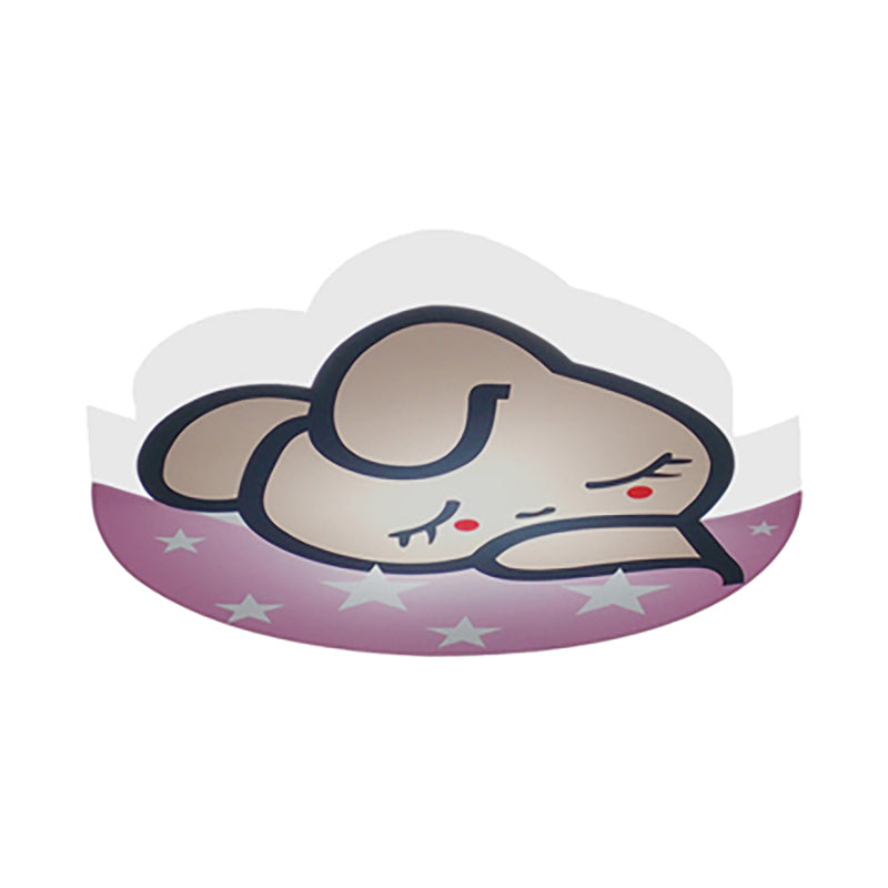 Cartoon Rabbit Flush Ceiling Light Fixture Acrylic Ceiling Light for Kindergarten Clearhalo 'Ceiling Lights' 'Close To Ceiling Lights' 'Close to ceiling' 'Flush mount' Lighting' 197525