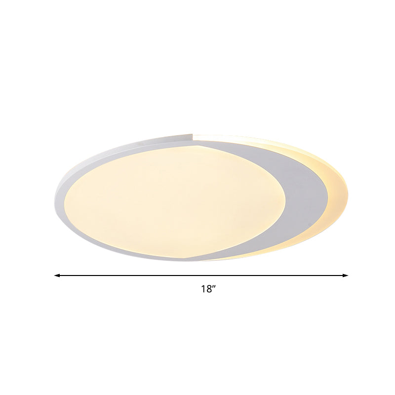 Crescent LED Flush Ceiling Light Simple Style Acrylic Ceiling Lamp in White for Kid Bedroom Clearhalo 'Ceiling Lights' 'Close To Ceiling Lights' 'Close to ceiling' 'Flush mount' Lighting' 197826