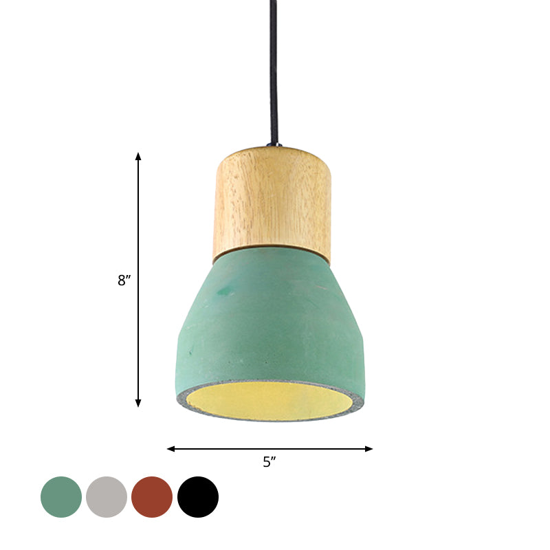 Cement Bottle Pendant Lighting Nordic 1-Light Restaurant Suspension Light in Grey/Red/Green Clearhalo 'Ceiling Lights' 'Industrial Pendants' 'Industrial' 'Middle Century Pendants' 'Pendant Lights' 'Pendants' 'Tiffany' Lighting' 1981963