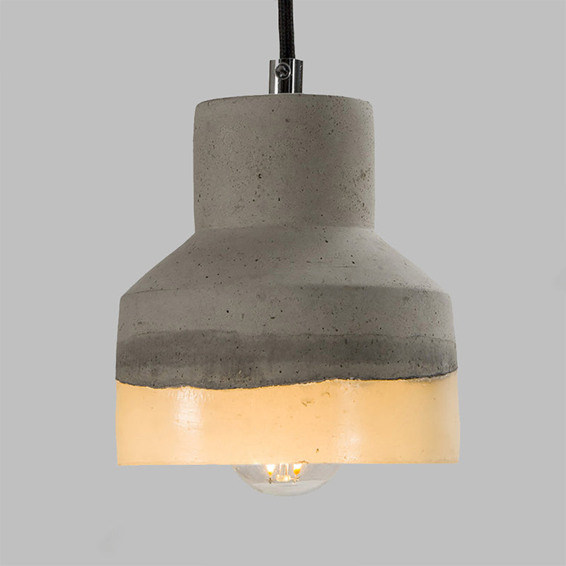 1 Head Cement Hanging Light Nordic Grey Dome/Cone/Barn Shaped Kitchen Bar Ceiling Pendant Clearhalo 'Ceiling Lights' 'Industrial Pendants' 'Industrial' 'Middle Century Pendants' 'Pendant Lights' 'Pendants' 'Tiffany' Lighting' 1981974
