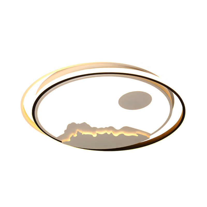 Kid Bedroom Mountain Sun Ceiling Light Acrylic Modern White LED Ceiling Mount Light Clearhalo 'Ceiling Lights' 'Close To Ceiling Lights' 'Close to ceiling' 'Flush mount' Lighting' 198252