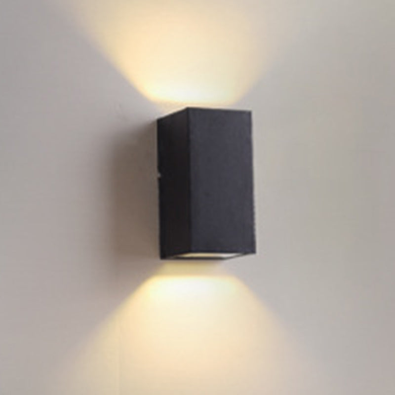 Aluminum Block Wall Sconce Lighting Simple 1/2-Light Black Small/Large LED Flush Mount for Corridor Clearhalo 'Cast Iron' 'Glass' 'Industrial' 'Modern wall lights' 'Modern' 'Tiffany' 'Traditional wall lights' 'Wall Lamps & Sconces' 'Wall Lights' Lighting' 1985370