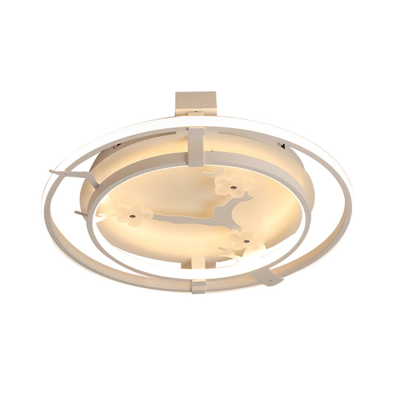 Plum Blossom LED Ceiling Light Cartoon Metal Acrylic Flush Mount Light in White for Cloth Shop Clearhalo 'Ceiling Lights' 'Close To Ceiling Lights' 'Close to ceiling' 'Flush mount' Lighting' 199208