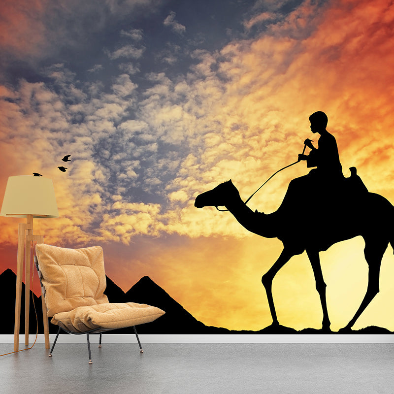 Nature Scenery Desert Mural Wallpaper Modern Non-Woven Wall Art for House Interior Orange Clearhalo 'Wall Decor' 'Wall Mural' 2009478
