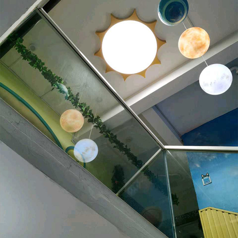 Simple LED Flush Mount Lamp Yellow Sun Ceiling Light Fixture with Acrylic for Kindergarten Clearhalo 'Ceiling Lights' 'Close To Ceiling Lights' 'Close to ceiling' 'Flush mount' Lighting' 2010802