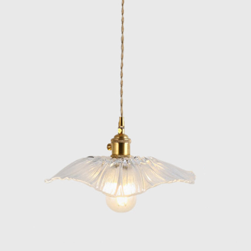 Blossom Textured Glass Pendant Lighting Industrial 1 Light Living Room Hanging Ceiling Light in Brass Clearhalo 'Ceiling Lights' 'Glass shade' 'Glass' 'Industrial Pendants' 'Industrial' 'Middle Century Pendants' 'Pendant Lights' 'Pendants' 'Tiffany' Lighting' 2011353