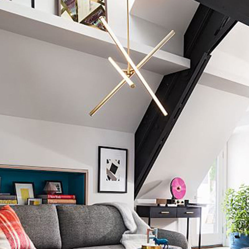 Burst LED Pendant Chandelier Contemporary 3 Bulbs Metallic Suspension Light for Living Room Clearhalo 'Ceiling Lights' 'Chandeliers' 'Modern Chandeliers' 'Modern' Lighting' 2011921