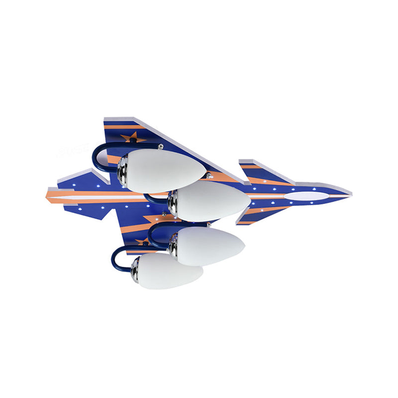 Plane Shade Study Room Ceiling Mount Light Wood 4 Lights American Style Ceiling Lamp Clearhalo 'Ceiling Lights' 'Close To Ceiling Lights' 'Close to ceiling' 'Flush mount' Lighting' 201445