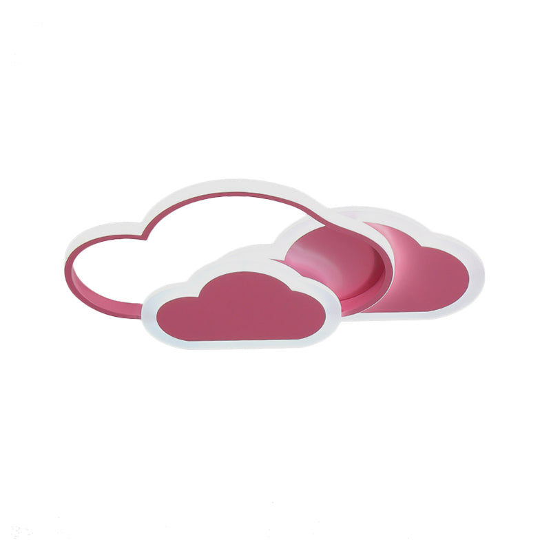 Cloud Girls Bedroom Ceiling Mount Light Acrylic Cartoon LED Flush Light in Pink Clearhalo 'Ceiling Lights' 'Close To Ceiling Lights' 'Close to ceiling' 'Flush mount' Lighting' 201471
