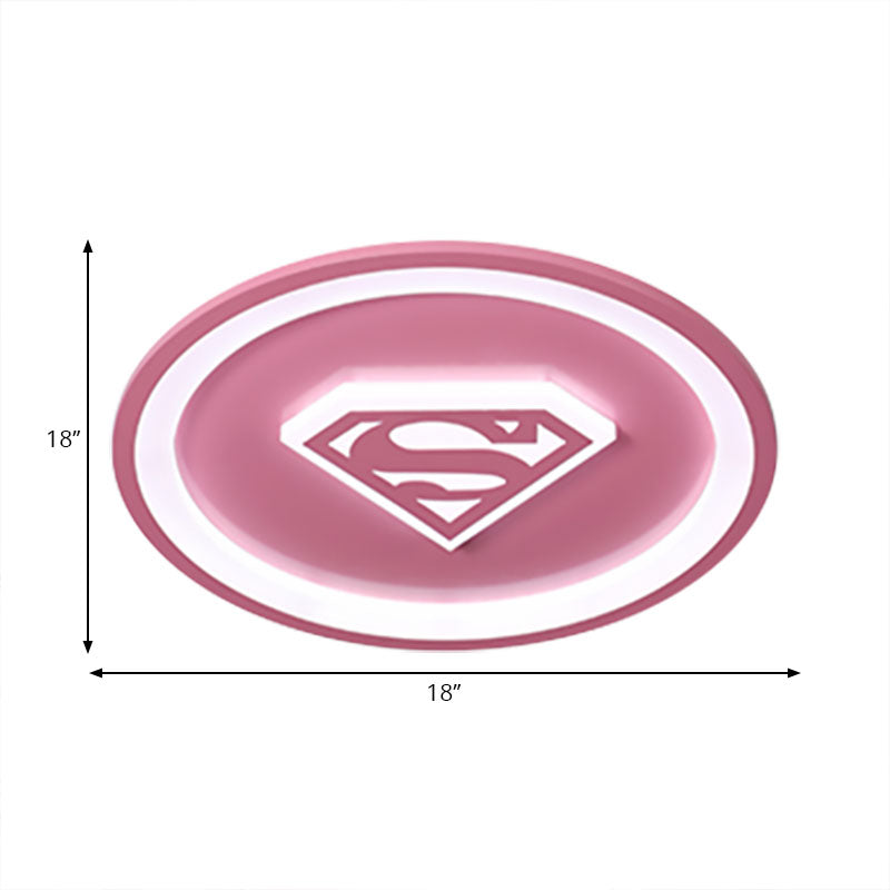 Kids Pink LED Ceiling Mount Light Round Acrylic Ceiling Light with Cartoon Pattern for Nursing Room Clearhalo 'Ceiling Lights' 'Close To Ceiling Lights' 'Close to ceiling' 'Flush mount' Lighting' 201548