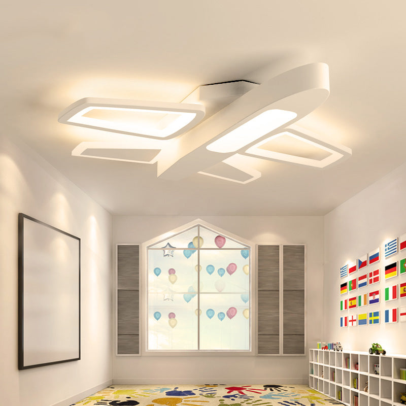 Kids Modern White Ceiling Light Plane Acrylic LED Flush Mount Light for Amusement Park Clearhalo 'Ceiling Lights' 'Close To Ceiling Lights' 'Close to ceiling' 'Semi-flushmount' Lighting' 201712