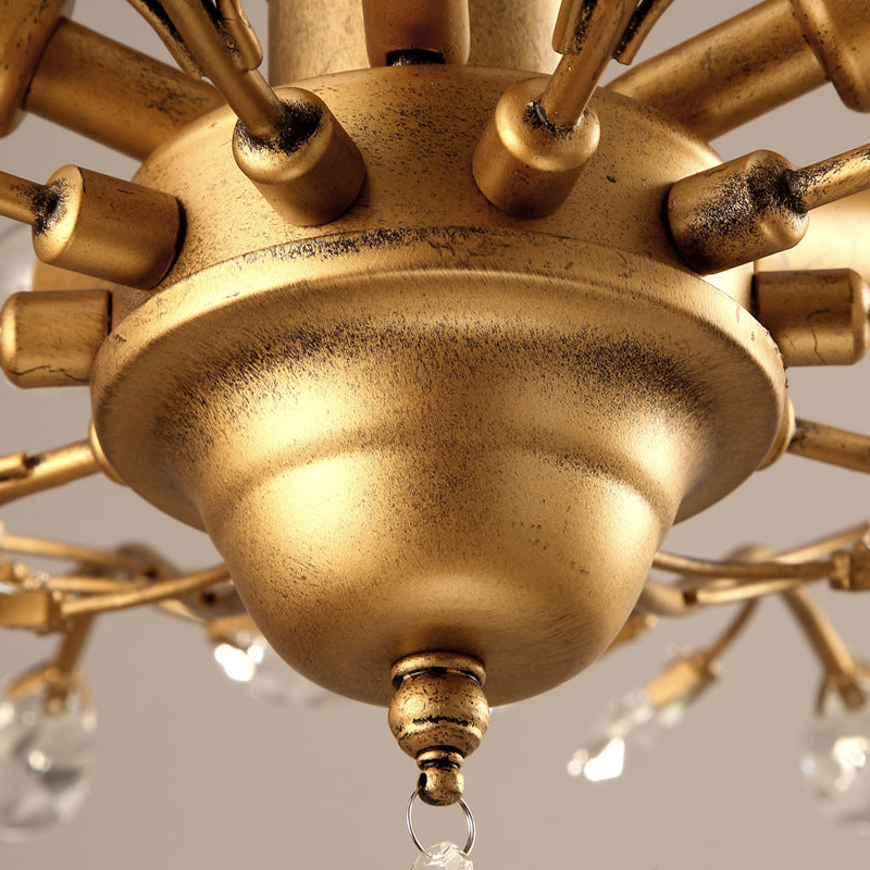 Crystal Semi Flush Mount Light Entwining Branch Countryside Ceiling Mounted Lamp for Bedroom Clearhalo 'Ceiling Lights' 'Close To Ceiling Lights' 'Close to ceiling' 'Semi-flushmount' Lighting' 2018280