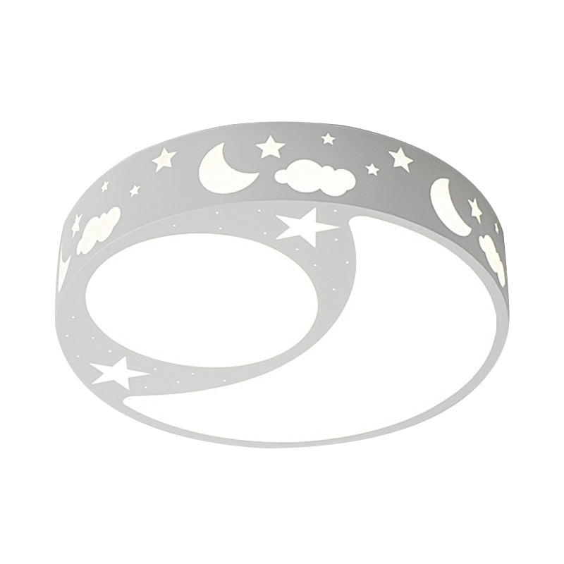 Cartoon LED Ceiling Light with Moon Acrylic Ceiling Light Fixture for Kid Bedroom Clearhalo 'Ceiling Lights' 'Close To Ceiling Lights' 'Close to ceiling' 'Flush mount' Lighting' 202324