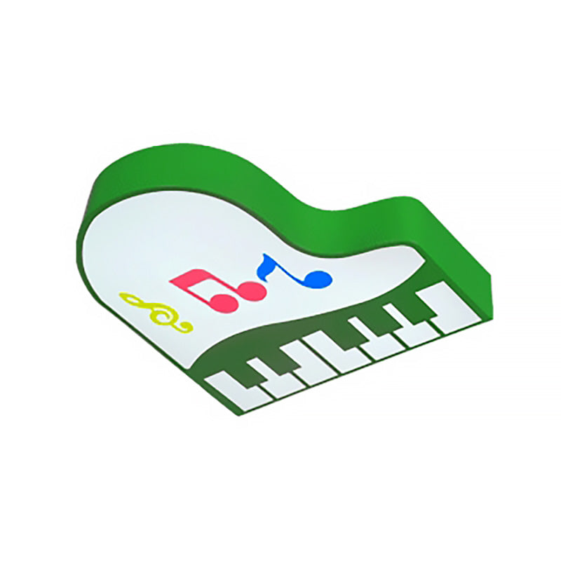 Acrylic Piano Flush Mount Light Cartoon LED Ceiling Mounted Fixture in Red/Pink/Yellow/Orange/Green for Children Room, Warm/White Light Clearhalo 'Ceiling Lights' 'Close To Ceiling Lights' 'Close to ceiling' 'Flush mount' Lighting' 202337