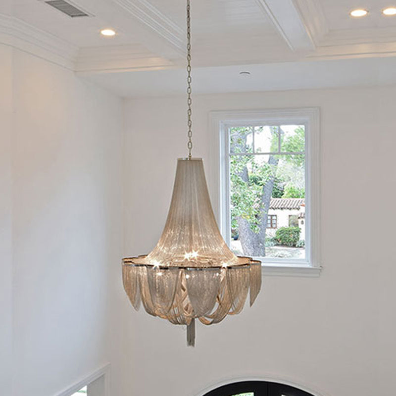 Draping Chandelier Light Fixture Modern Aluminum Living Room LED Pendant Lighting Fixture Clearhalo 'Ceiling Lights' 'Chandeliers' 'Modern Chandeliers' 'Modern' Lighting' 2024276