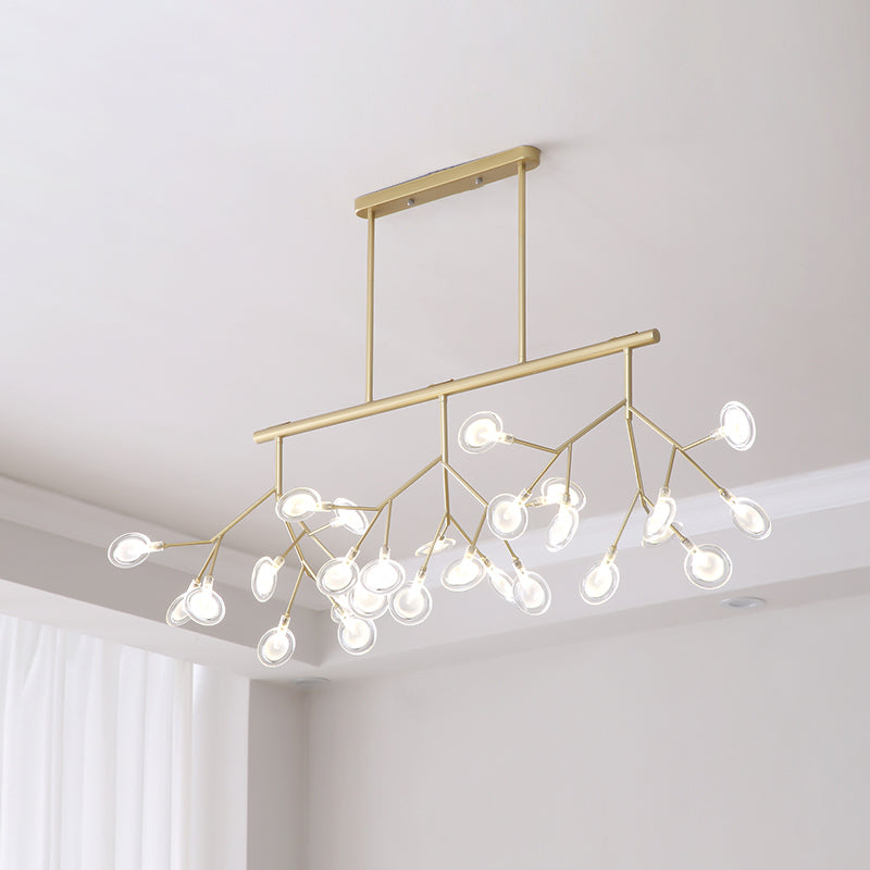 Leaves LED Pendant Light Fixture Modernist Acrylic 27 Heads Island Lamp for Living Room Clearhalo 'Ceiling Lights' 'Island Lights' Lighting' 2026481