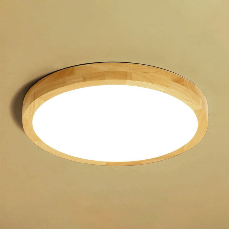 Geometrical Living Room Flush Fixture Wooden Modern Ceiling Light LED Flush Mount, Beige Clearhalo 'Ceiling Lights' 'Close To Ceiling Lights' 'Close to ceiling' 'Flush mount' Lighting' 2038422