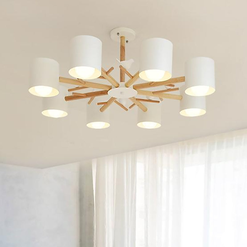 Branch Chandelier Light Modern Wooden LED Beige Hanging Ceiling Light for Living Room Clearhalo 'Carpenter Chandeliers' 'Ceiling Lights' 'Chandeliers' 'Industrial' 'Modern Chandeliers' 'Modern' Lighting' 2038669