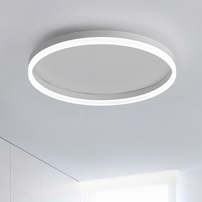 Circular Flush Mount Lighting Minimalist Acrylic Bedroom LED Flush Mount Fixture White White Clearhalo 'Ceiling Lights' 'Close To Ceiling Lights' 'Close to ceiling' 'Flush mount' Lighting' 2046454