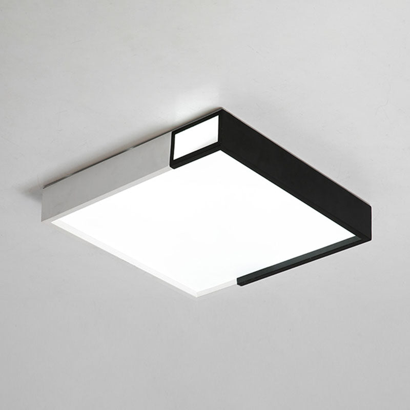 Quadrilateral Shape LED Flush Mount Light Simple Metal Black and White Ceiling Light Flush Mount Clearhalo 'Ceiling Lights' 'Close To Ceiling Lights' 'Close to ceiling' 'Flush mount' Lighting' 2046548