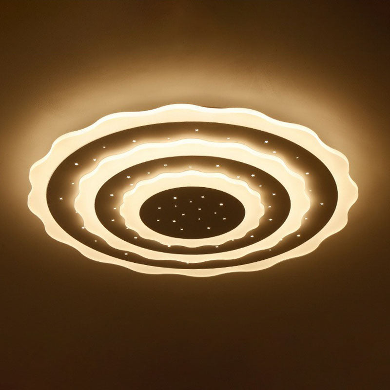 Ripple Acrylic Flush Light Artistic White LED Flush Ceiling Light Fixture for Living Room Clearhalo 'Ceiling Lights' 'Close To Ceiling Lights' 'Close to ceiling' 'Flush mount' Lighting' 2046626