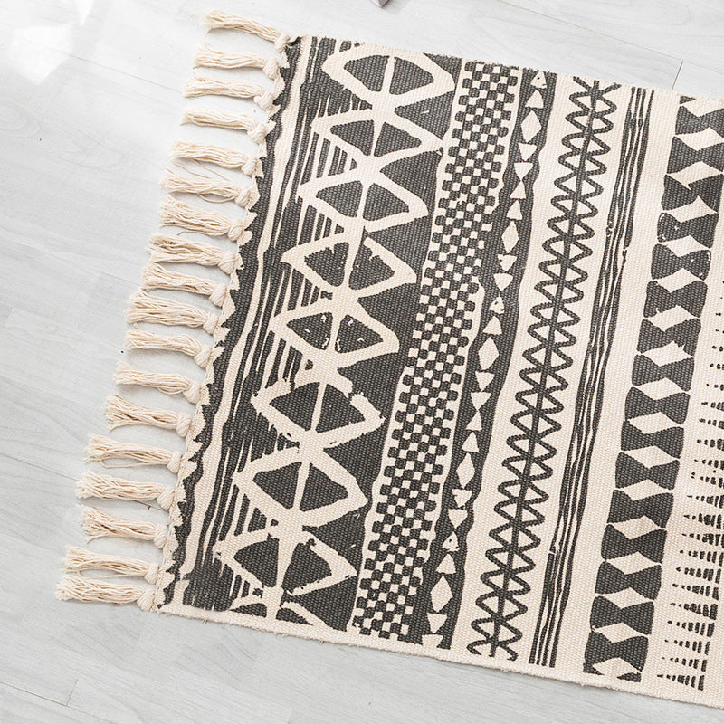 Multi-Colored Seamless Pattern Rug Cotton Bohemian Rug Pet Friendly Area Carpet for Bedroom Clearhalo 'Area Rug' 'Bohemian' 'Rugs' Rug' 2046802