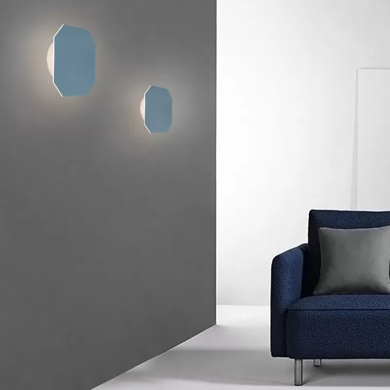 Nordic Style Macaron Colored Wall Light Round Metal Wall Sconce for Stair Foyer Light Blue B Clearhalo 'Wall Lamps & Sconces' 'Wall Lights' Lighting' 204711