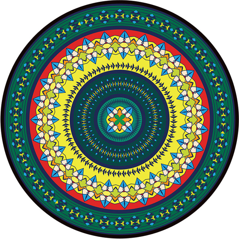 Bohemian Living Room Rug Multicolor Mandala Rug Polyester Stain Resistant Washable Anti-Slip Backing Rug for Hall Clearhalo 'Area Rug' 'Moroccan' 'Rugs' Rug' 2058814