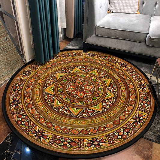 Multi Colored Moroccan Area Rug Synthetics Seamless Geometric Shapes Rug 356 Carpet for Living Room Brown Clearhalo 'Area Rug' 'Moroccan' 'Rugs' Rug' 2058833