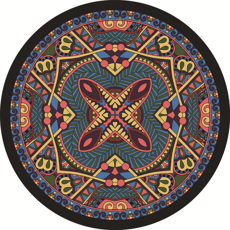 Multi Colored Living Room Rug Moroccan Tribal Flower Print Rug Synthetics Pet Friendly Anti-Slip Backing Washable Area Carpet Clearhalo 'Area Rug' 'Moroccan' 'Rugs' Rug' 2058937