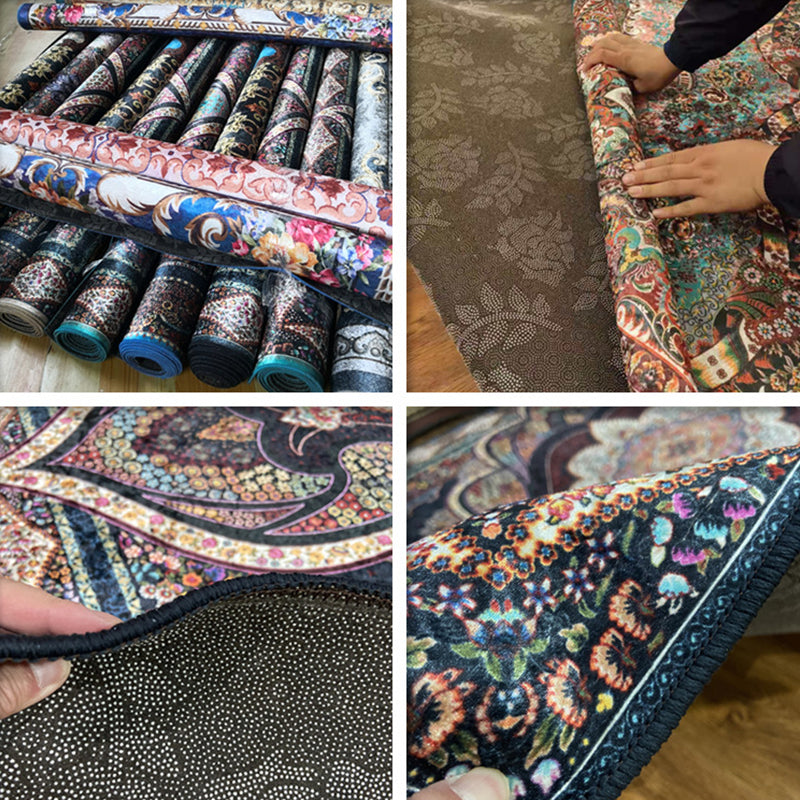 Glam Persian Indoor Rug Multi Color Floral Print Rug Anti-Slip Backing Machine Washable Pet Friendly Carpet for Living Room Clearhalo 'Area Rug' 'Moroccan' 'Rugs' Rug' 2059320