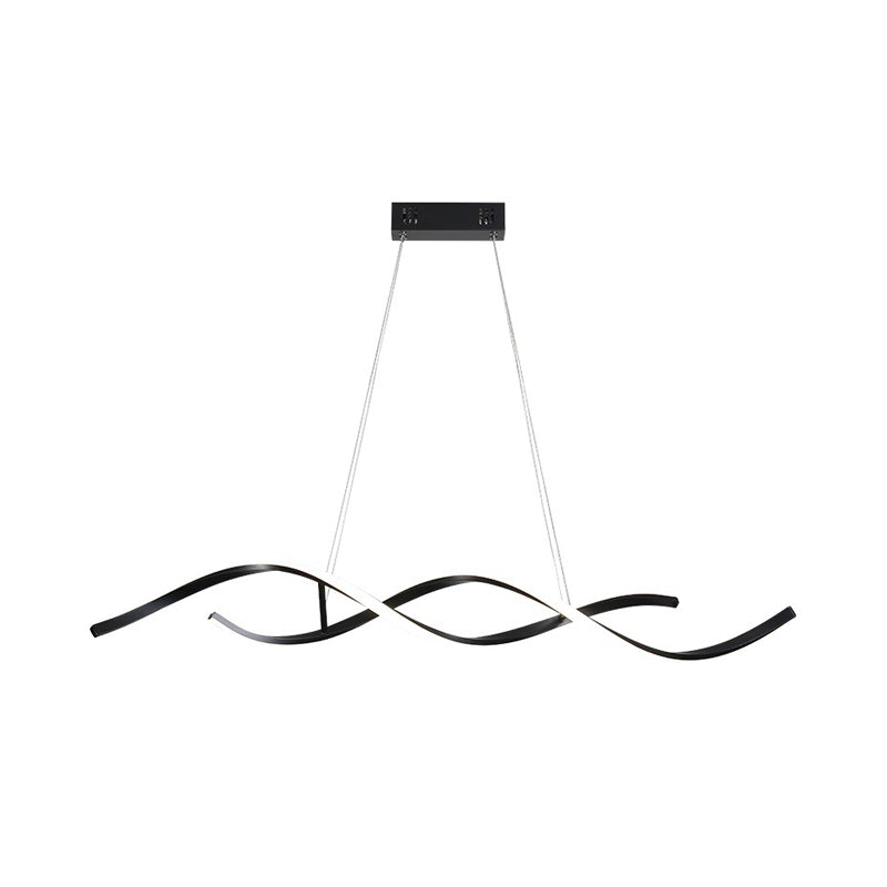 Twisted Line Dining Room LED Hanging Light Aluminium Simplicity Island Chandelier Light Clearhalo 'Ceiling Lights' 'Island Lights' Lighting' 2064155