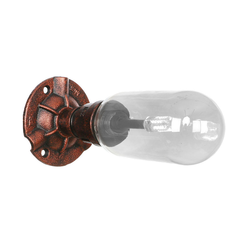 Clear Glass Weathered Copper Sconce Lighting Capsule 1 Light Industrial Wall Mounted Pipe Light Clearhalo 'Art deco wall lights' 'Cast Iron' 'Glass' 'Industrial wall lights' 'Industrial' 'Middle century wall lights' 'Modern' 'Rustic wall lights' 'Tiffany' 'Traditional wall lights' 'Wall Lamps & Sconces' 'Wall Lights' Lighting' 208662