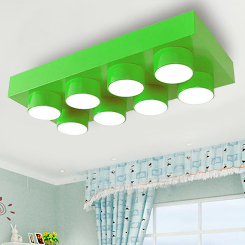 Modern Simple Flush Mount Light Rectangle Multi-Head Metal Ceiling Lamp for Kitchen Clearhalo 'Ceiling Lights' 'Close To Ceiling Lights' 'Close to ceiling' Lighting' 208786