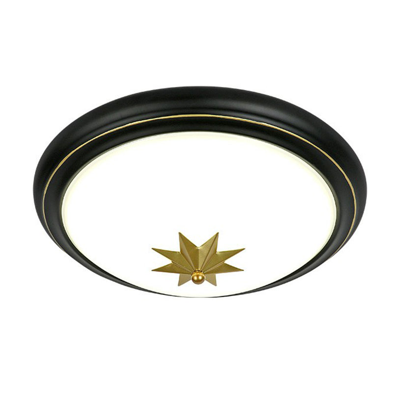 Retro Bowl LED Flush Mount Lighting Opal Glass Flush Mount Ceiling Light for Corridor Clearhalo 'Ceiling Lights' 'Close To Ceiling Lights' 'Close to ceiling' 'Flush mount' Lighting' 2091457