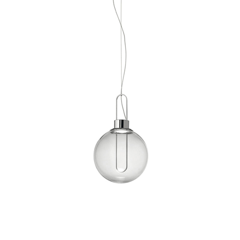 Sphere Pendant Modernist Clear Glass 1 Light Gold/Chrome/Rose Gold Hanging Ceiling Light in White Light Clearhalo 'Ceiling Lights' 'Chandeliers' 'Glass shade' 'Glass' 'Modern Pendants' 'Modern' 'Pendant Lights' 'Pendants' Lighting' 210344