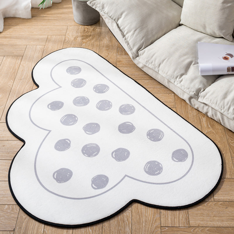 Novelty Kids Area Rug Multi Color Raindrop Cloud-Shaped Rug Anti-Slip Backing Washable Pet Friendly Carpet for Bedroom Light Gray Clearhalo 'Area Rug' 'Rug' 2106414