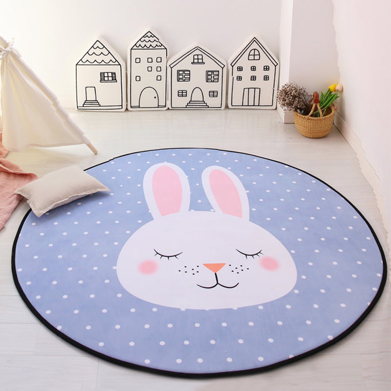 Multi-Color Animal Rug Cotton Kids Style Rug Easy Care Anti-Slip Backing Carpet for Playroom Grey Clearhalo 'Area Rug' 'Rug' 2106433