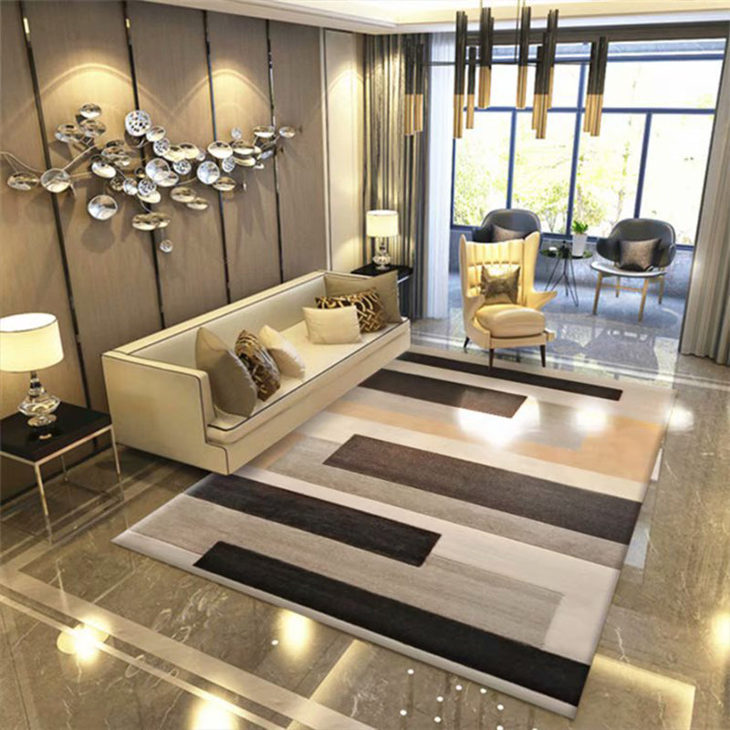 Multi Color Modern Area Rug Synthetics Geometric Colorblock Rug Machine Washable Stain Resistant Anti-Slip Backing Carpet for Room Black Clearhalo 'Area Rug' 'Rug' 2106725